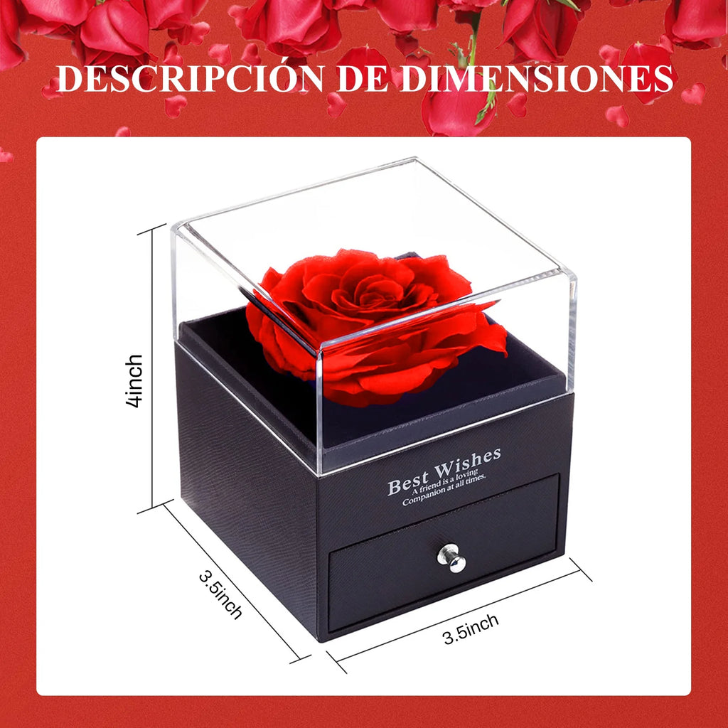 Eternal Preserved Red Rose with "I Love You" Necklace in 100 Languages - Timeless Floral Gifts for Mother's Day, Valentine's Day, Anniversaries, and Birthdays for Women