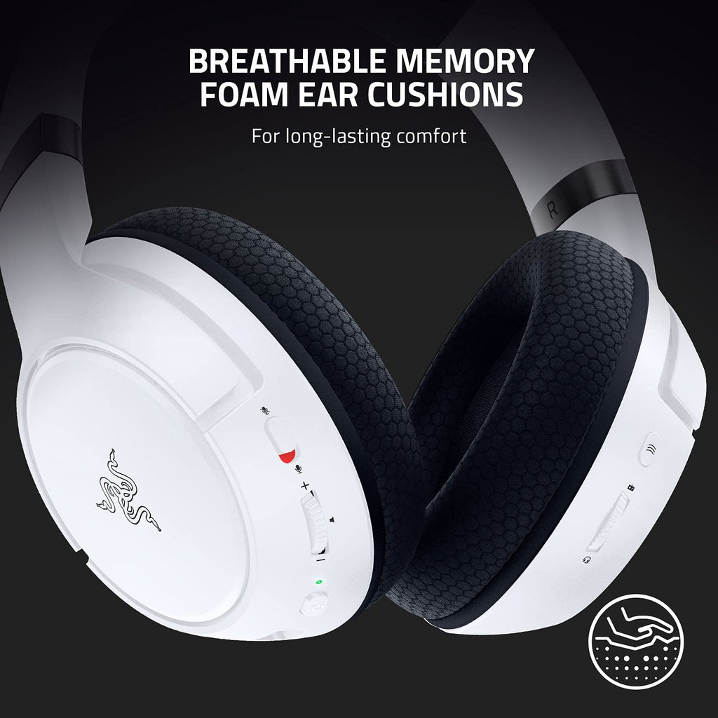 Razer Kaira Wireless Gaming Headset for Xbox Series X|S and Xbox One - Featuring Triforce Titanium 50mm Drivers, Cardioid Microphone, Breathable Memory Foam Ear Cushions, EQ Pairing Button, and Windows Sonic - White