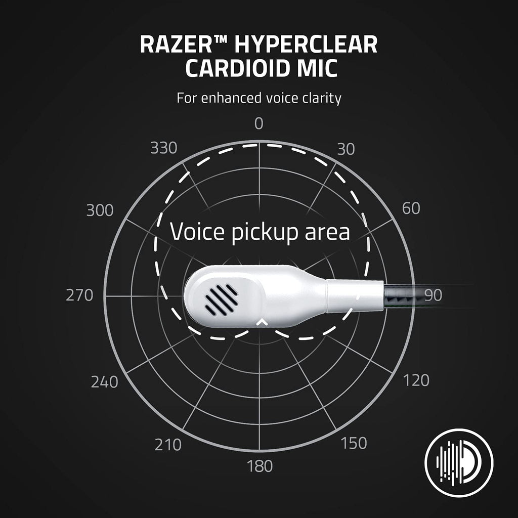 Razer Kaira Wireless Gaming Headset for Xbox Series X|S and Xbox One - Featuring Triforce Titanium 50mm Drivers, Cardioid Microphone, Breathable Memory Foam Ear Cushions, EQ Pairing Button, and Windows Sonic - White