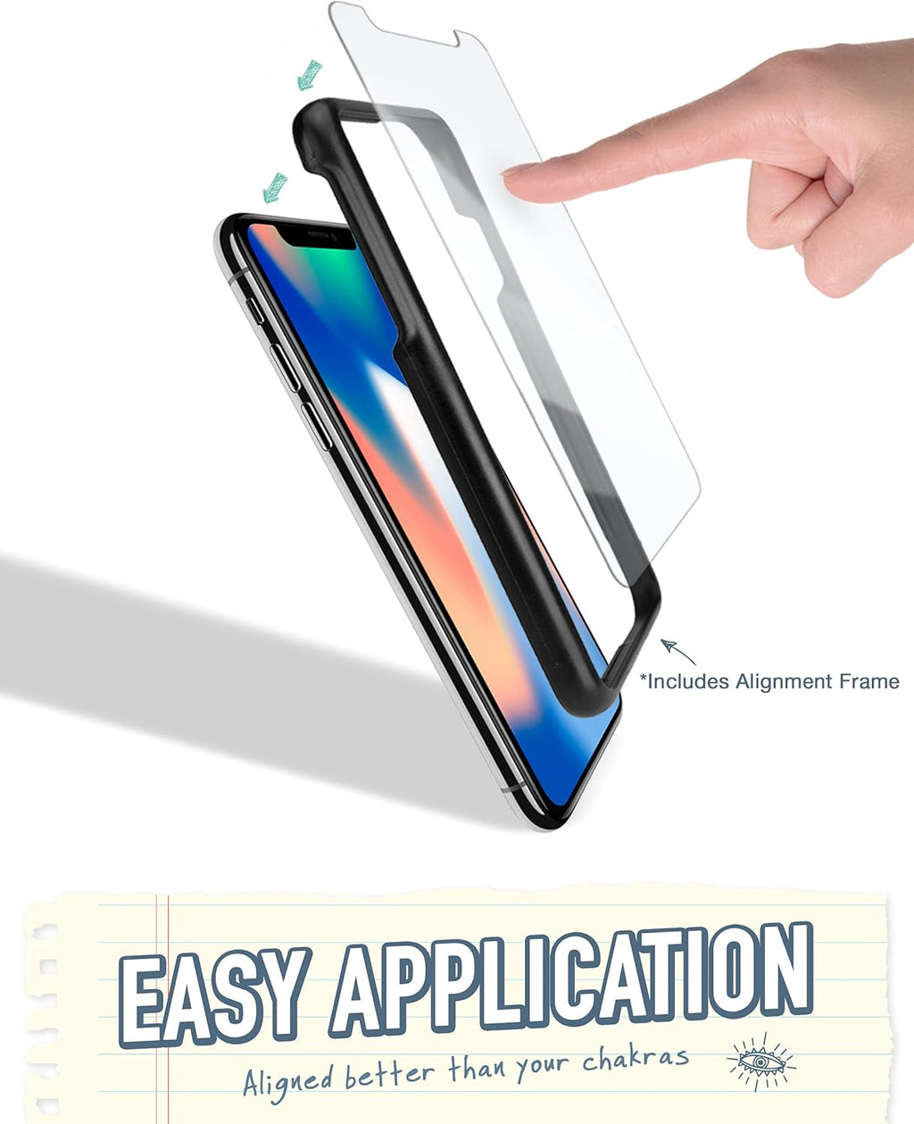 iPhone 8 Plus, 7 Plus & 6 Plus Tempered Glass Screen Protector - 2-Pack with 9H Scratch Resistance and Easy Installation Frame