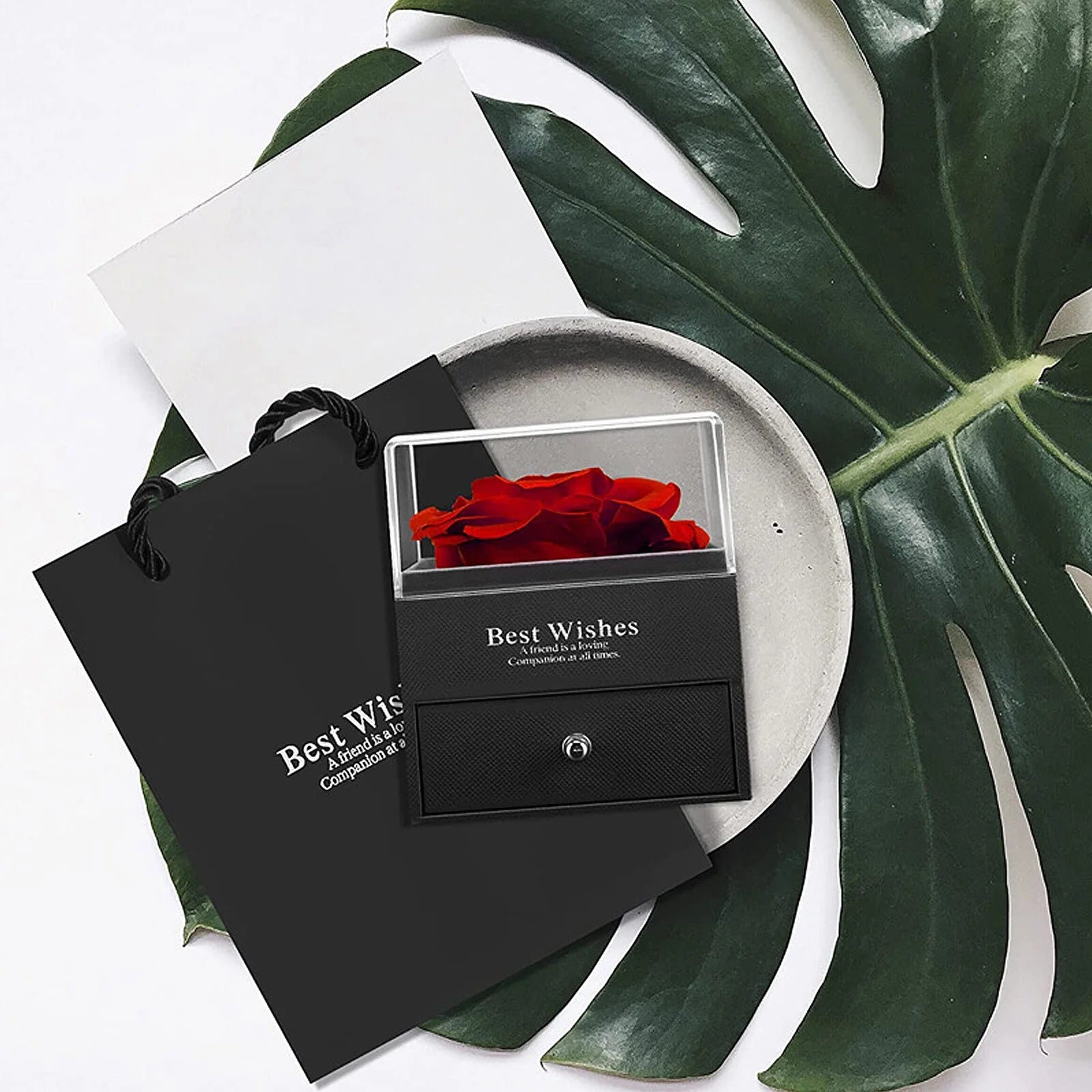 Eternal Preserved Red Rose with "I Love You" Necklace in 100 Languages - Timeless Floral Gifts for Mother's Day, Valentine's Day, Anniversaries, and Birthdays for Women